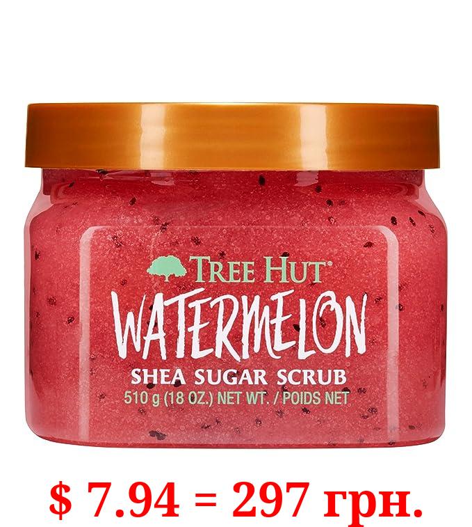 Tree Hut Shea Sugar Scrub Watermelon, 18oz, Ultra Hydrating and Exfoliating Scrub for Nourishing Essential Body Care