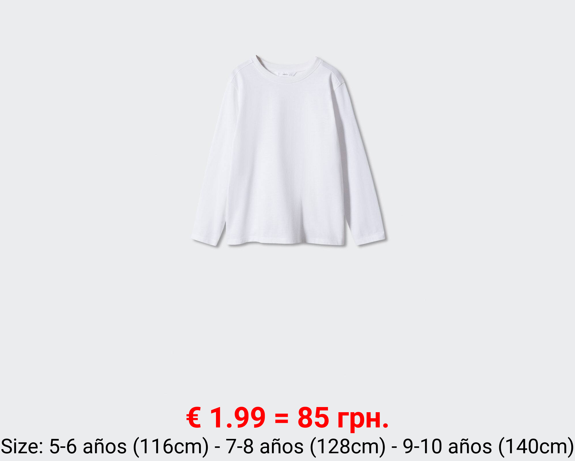 Camiseta algodón manga larga