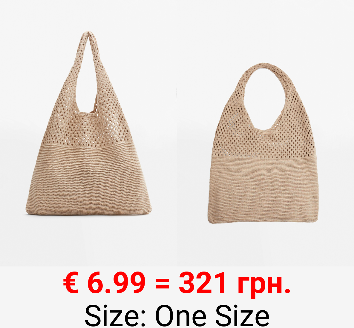 Mesh fabric shopper bag