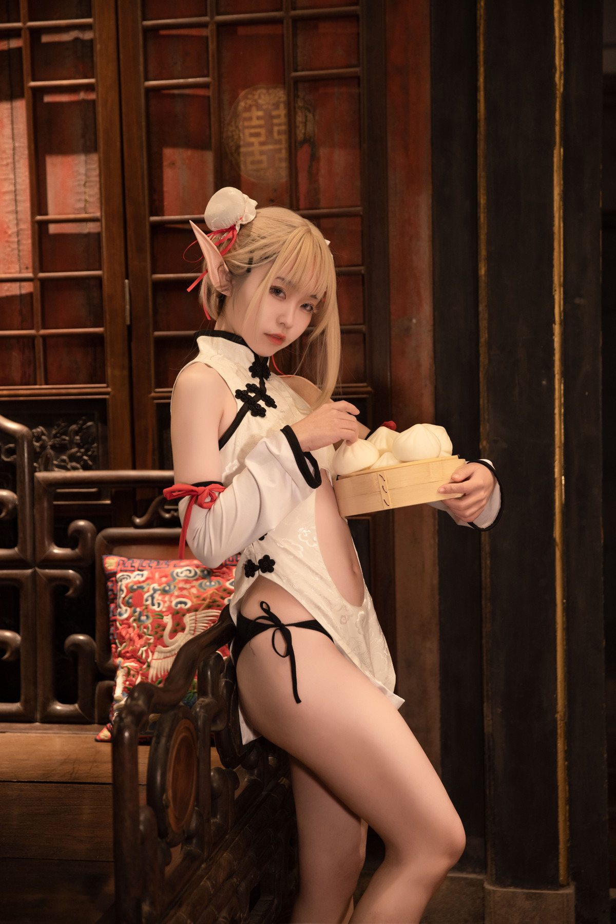 Cosplay G44不会受伤 水兰儿白旗袍 4