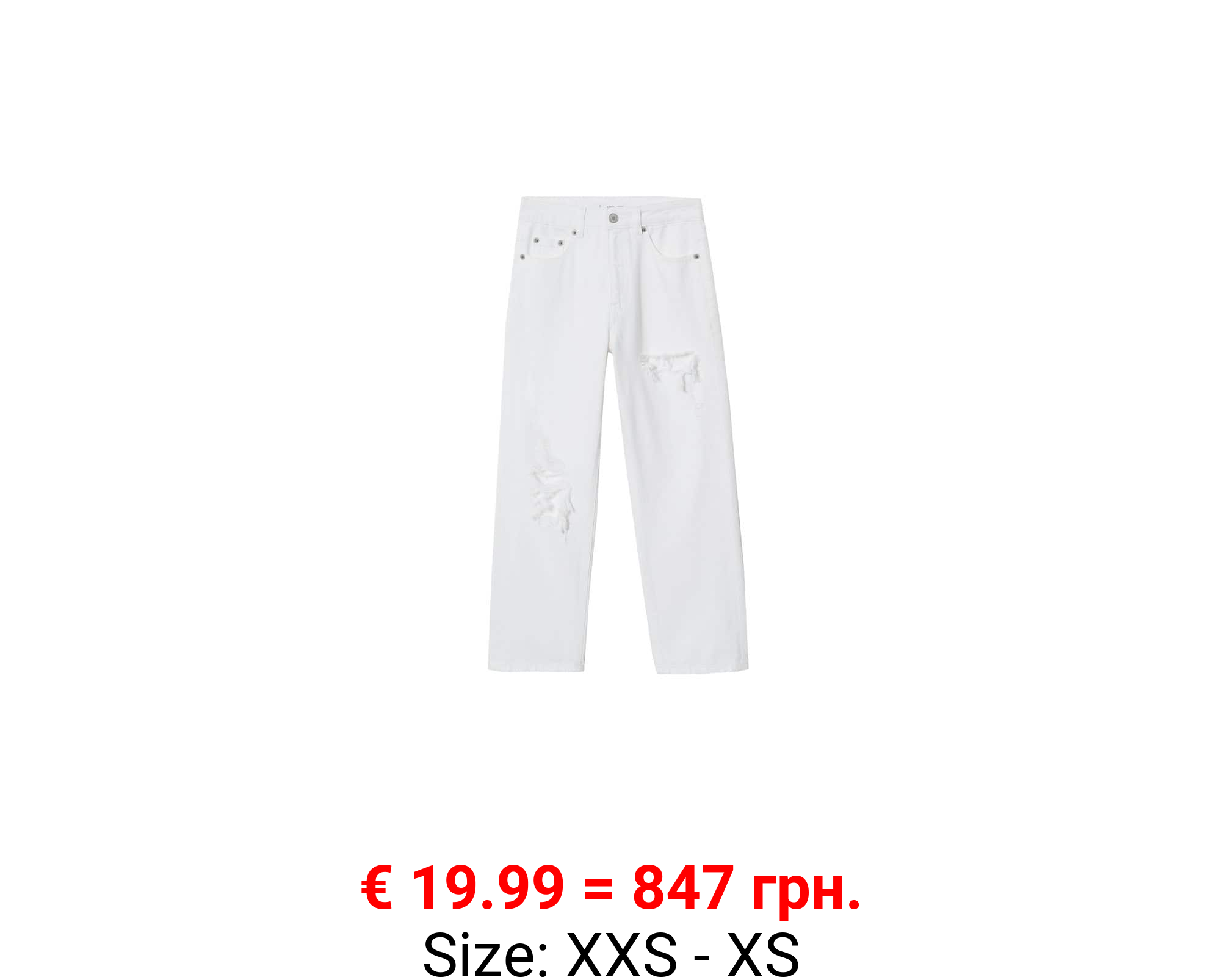 Jeans straight-fit rotos decorativos 