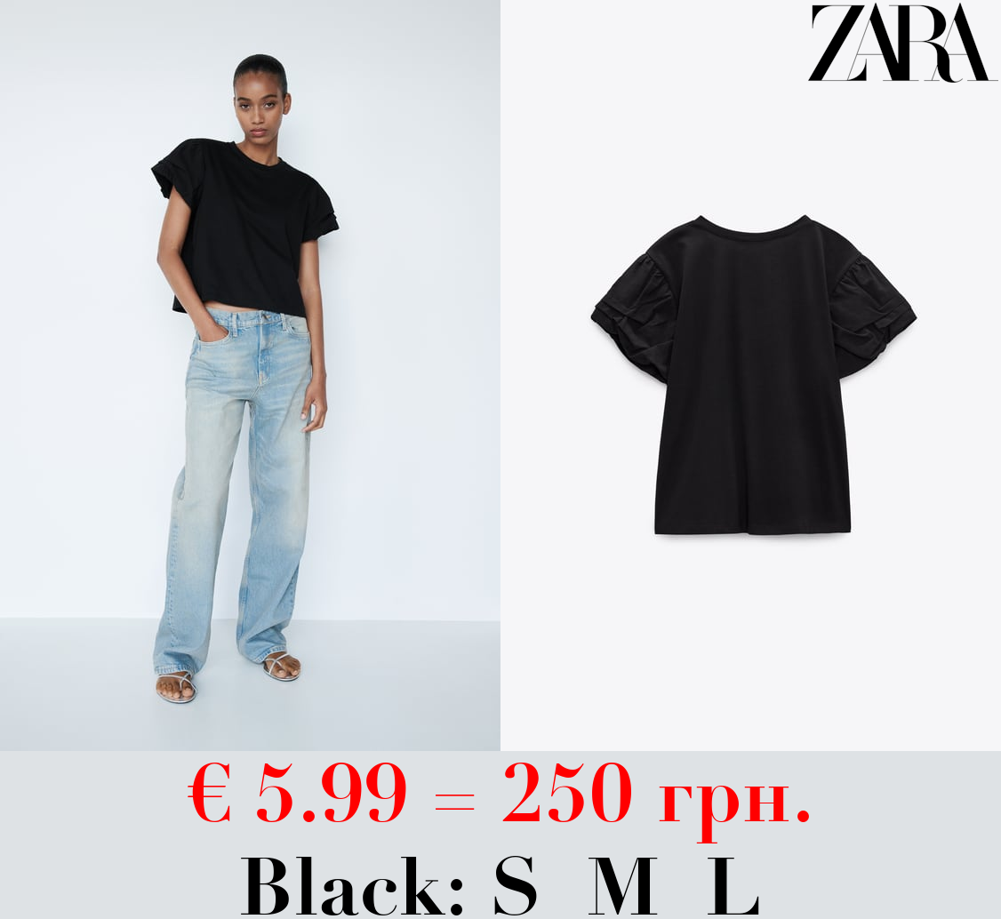 POPLIN SLEEVE T-SHIRT