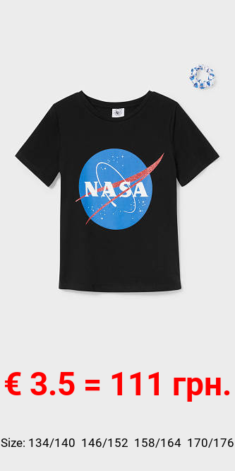 NASA - Set - Kurzarmshirt und Haargummi - Glanz-Effekt