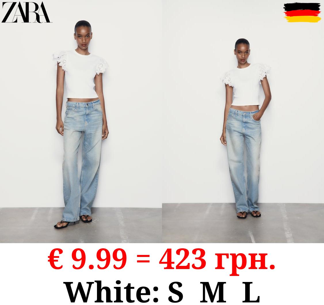 RIBBED TOP WITH CROCHET RUFFLE DETAILS