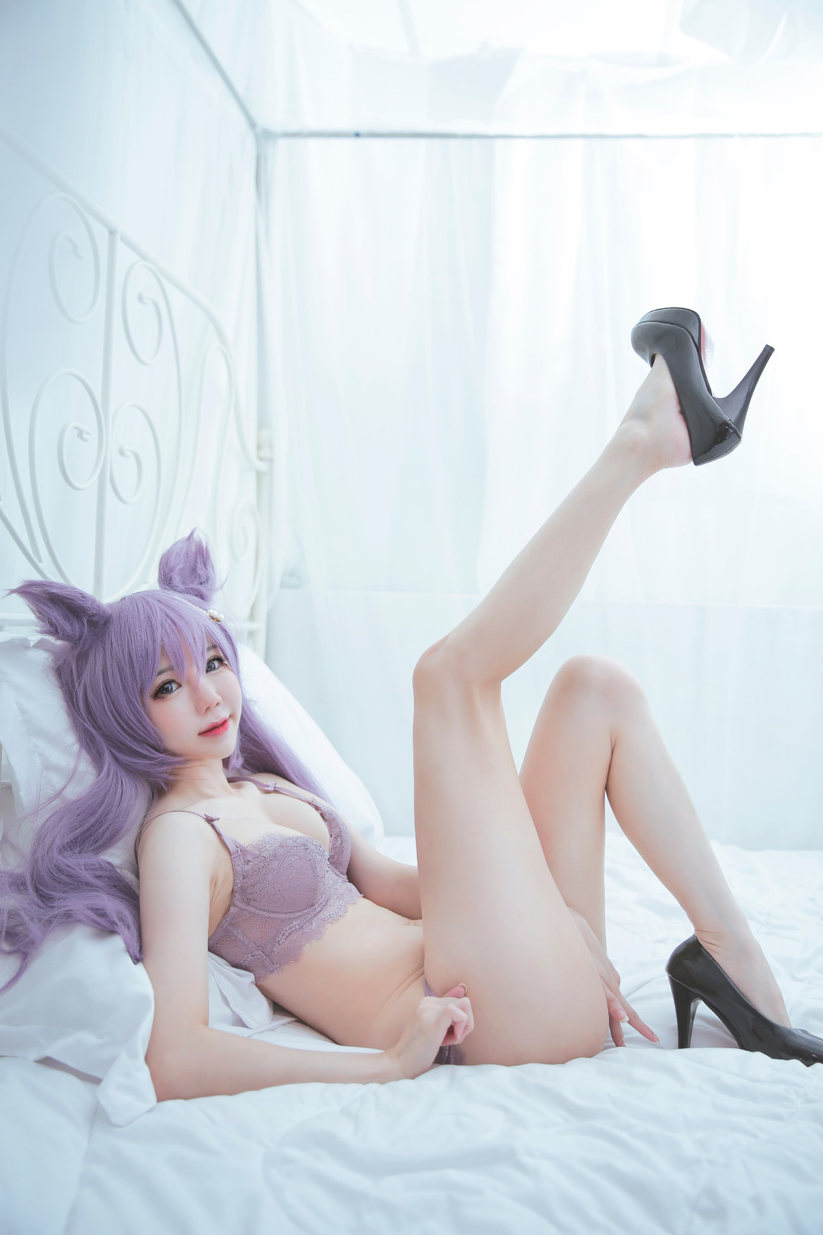 Sally多啦雪 Cosplay Keqing 刻晴 Lingerie Ver. 30