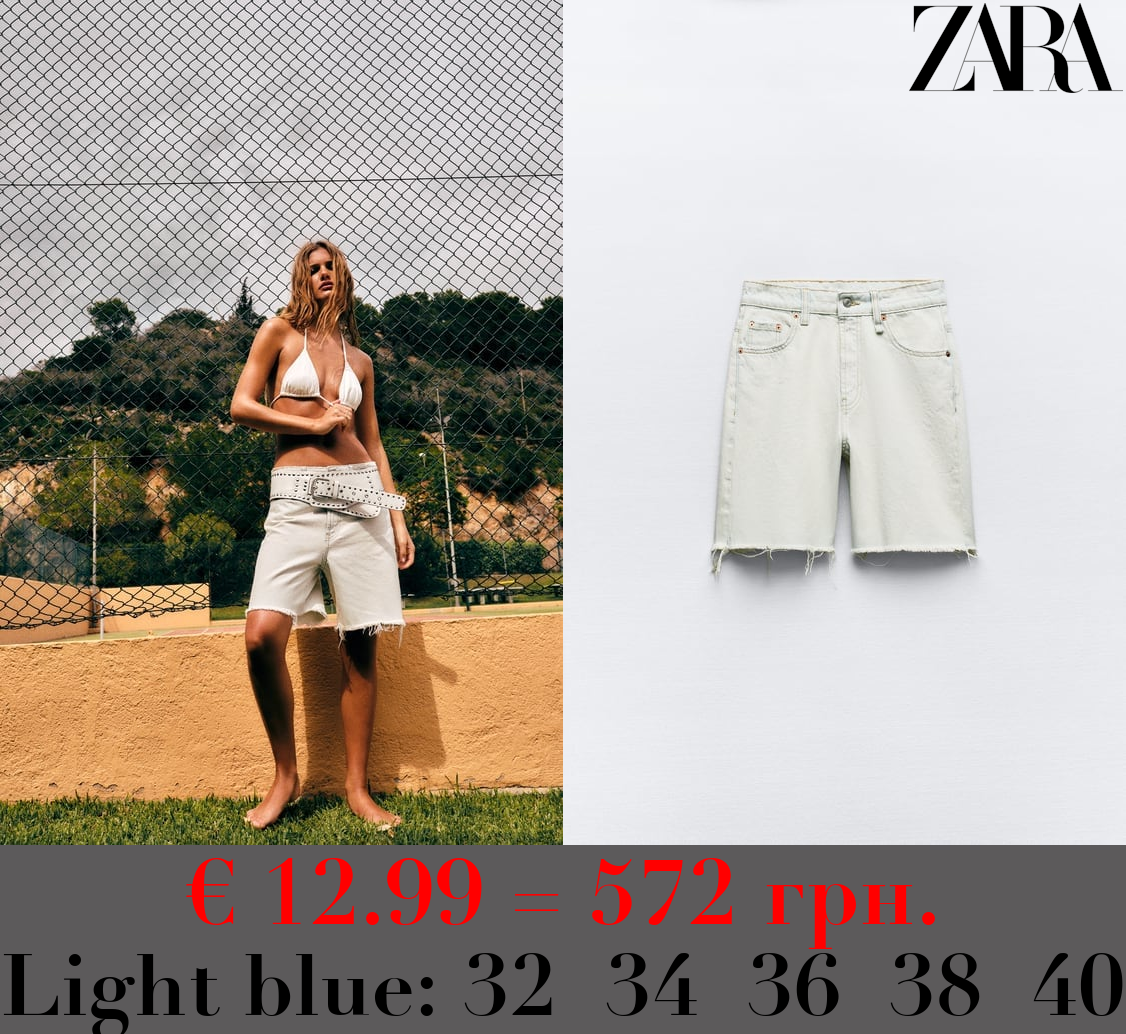 TRF MID-RISE DENIM BERMUDA SHORTS