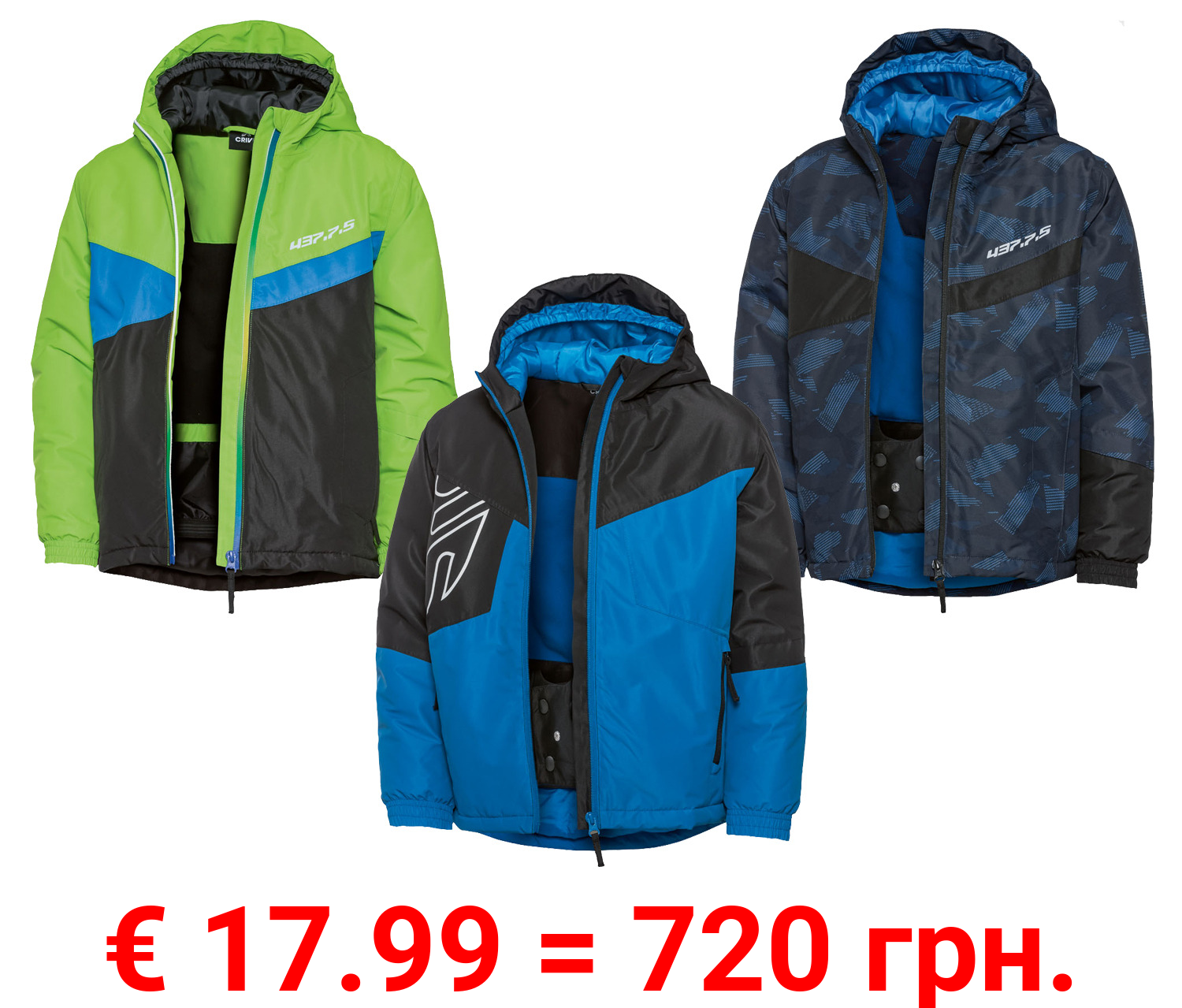 CRIVIT Jungen Skijacke, wärmende Wattierung