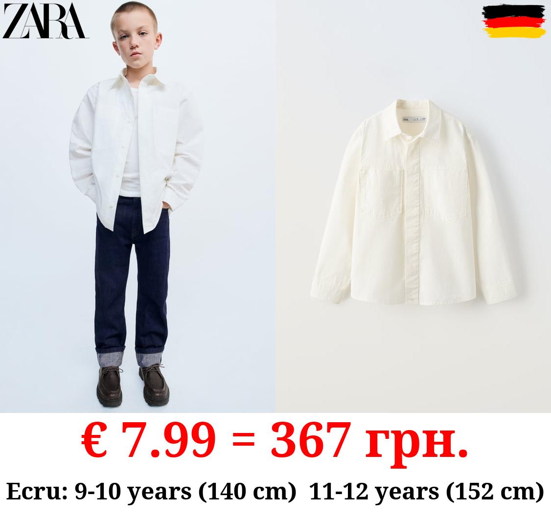 TRUE NEUTRALS POPLIN SHIRT WITH POCKET