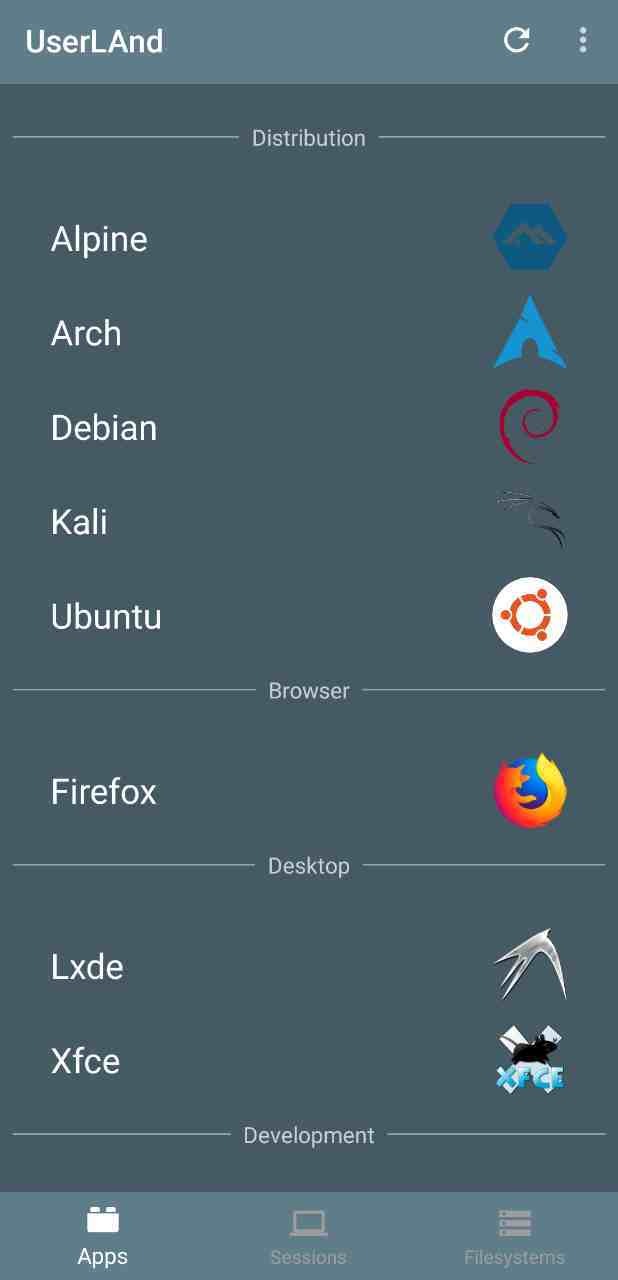Installare Linux su Android con UserLAnd