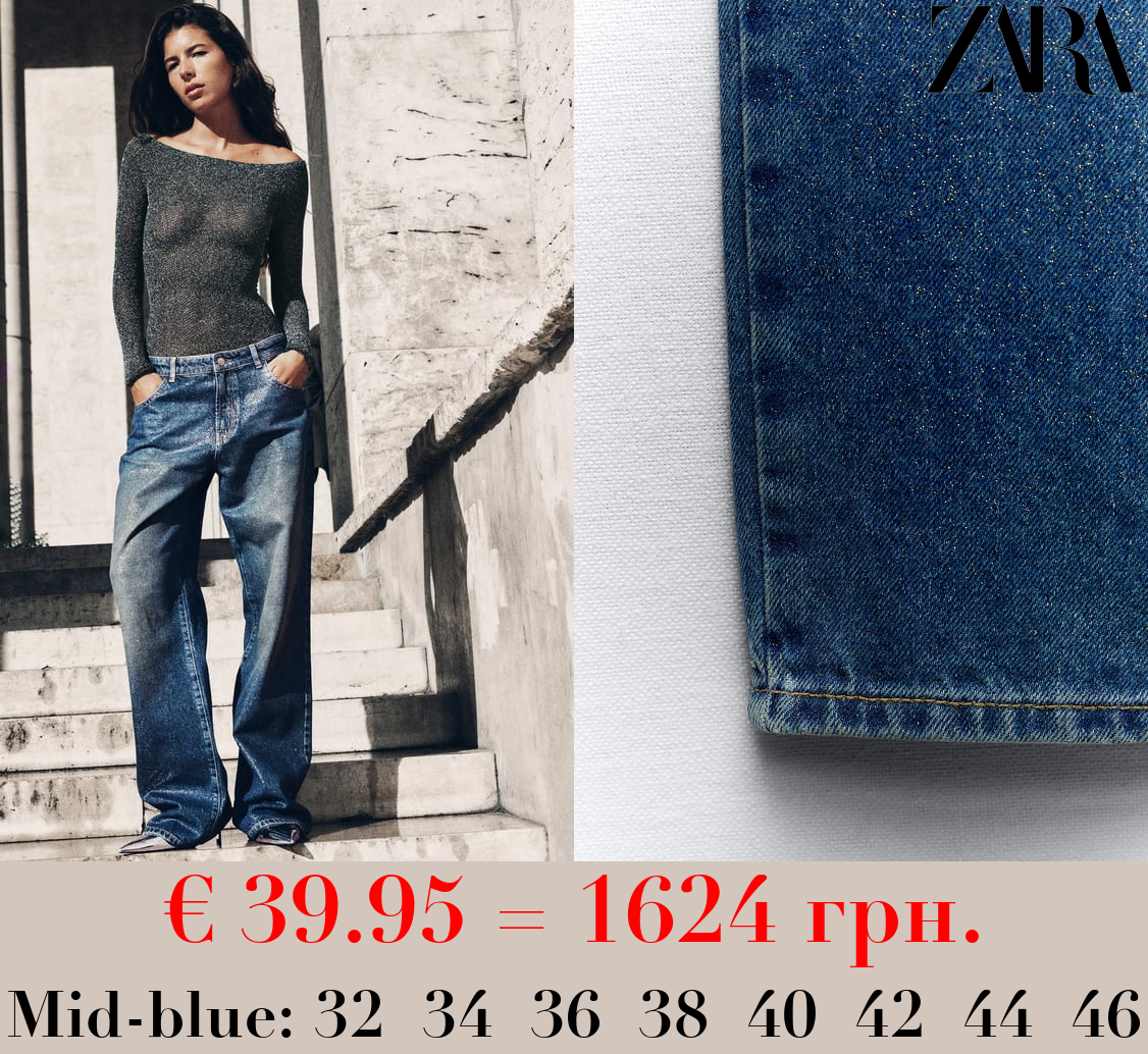 Z1975 WIDE-LEG MID-RISE JEANS WITH SHIMMER