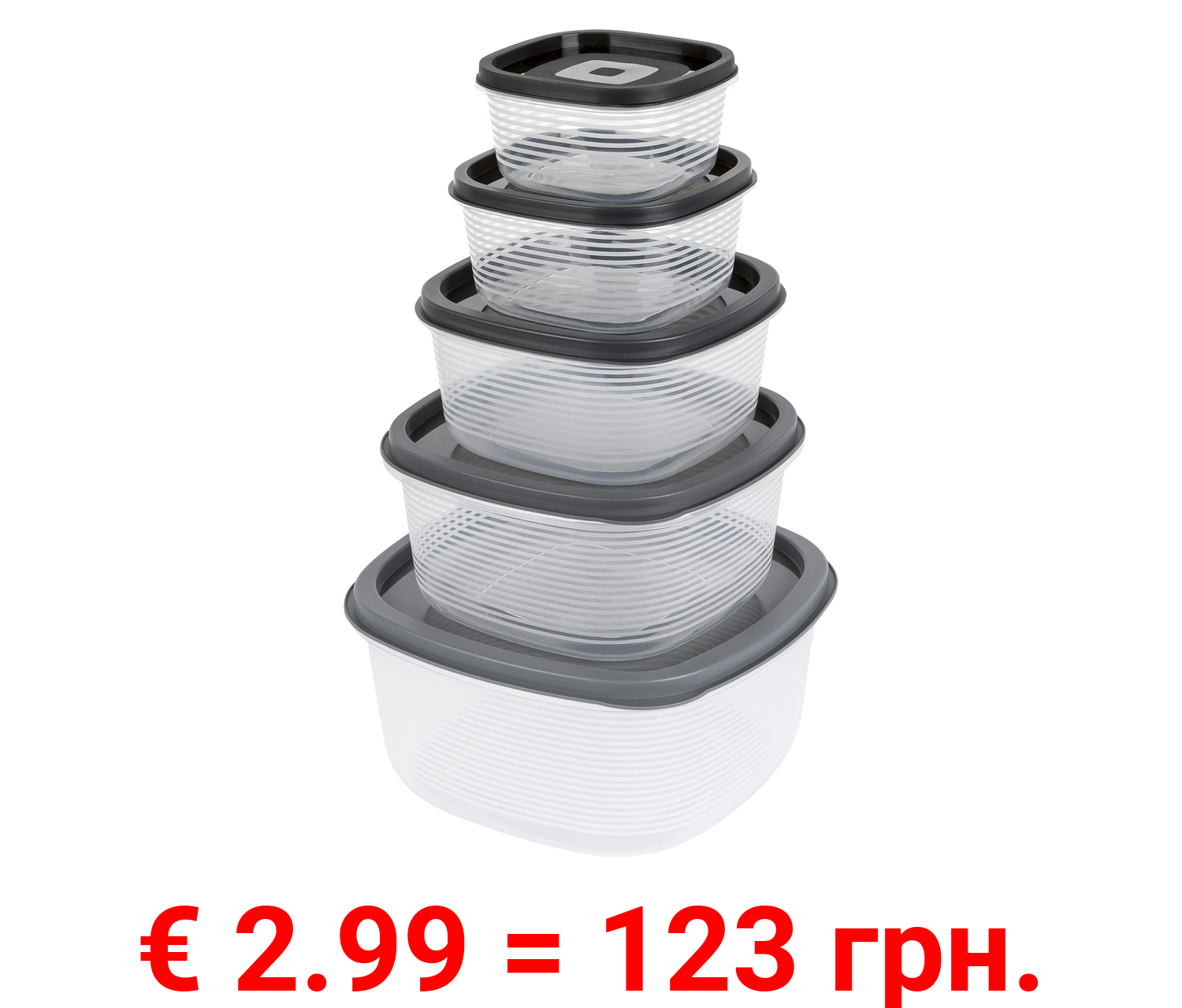 ERNESTO® Frischhaltedosen-Set, 5-teilig, stapelbar