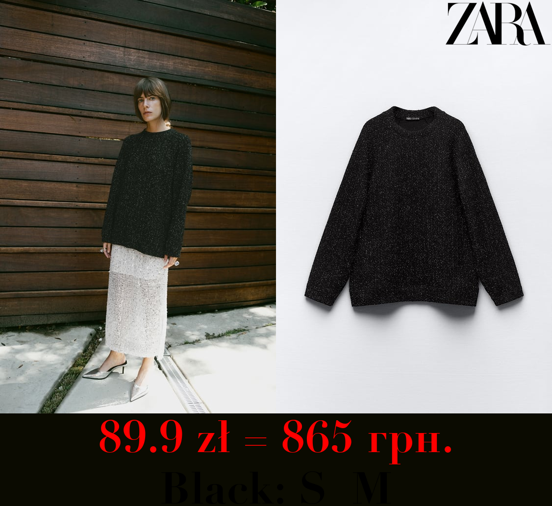 METALLIC THREAD OVERSIZE SWEATER