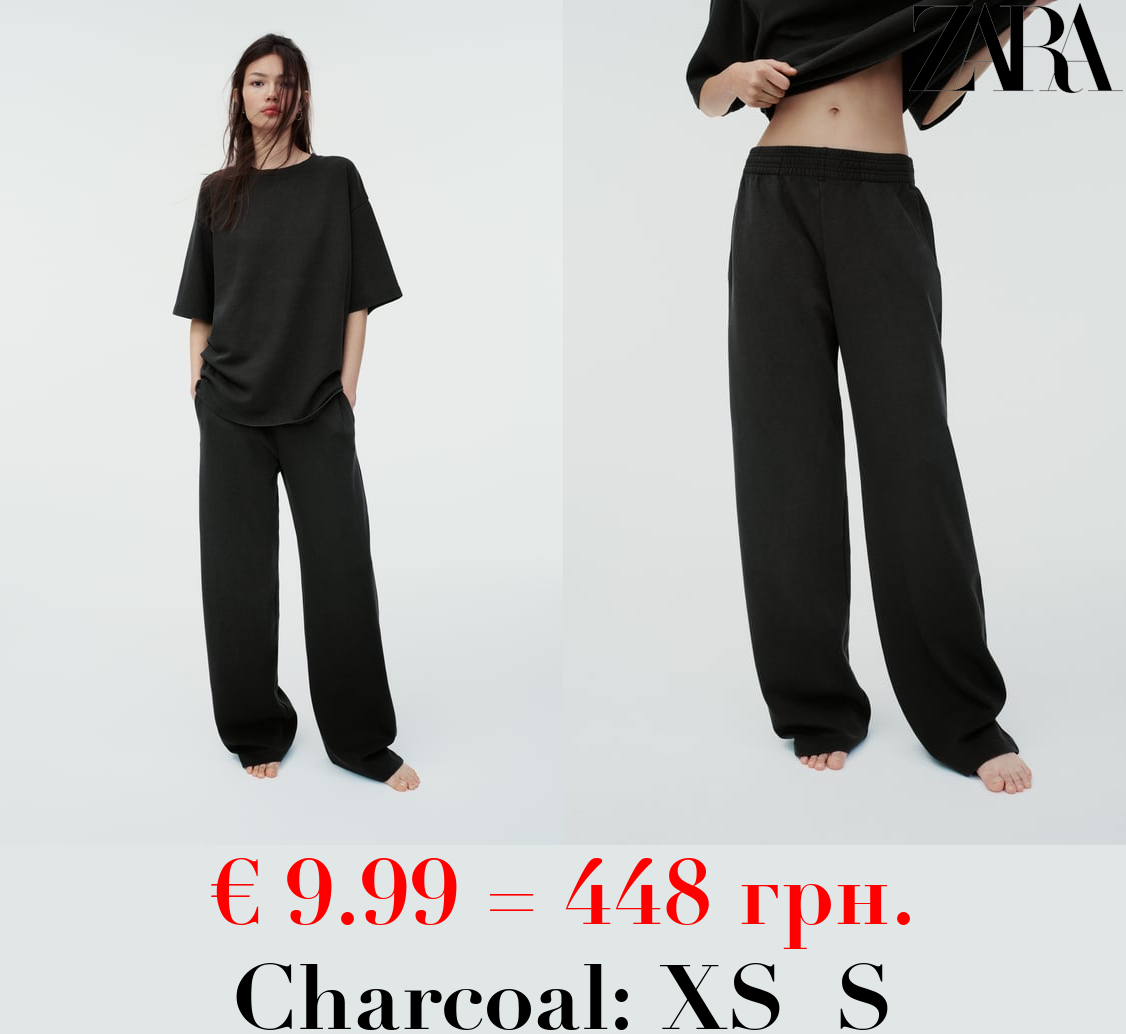 WASHED INTERLOCK TROUSERS