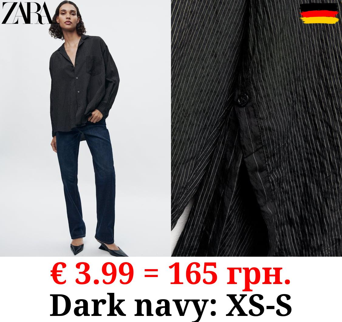 ZW COLLECTION STRIPED CREASED SHIRT