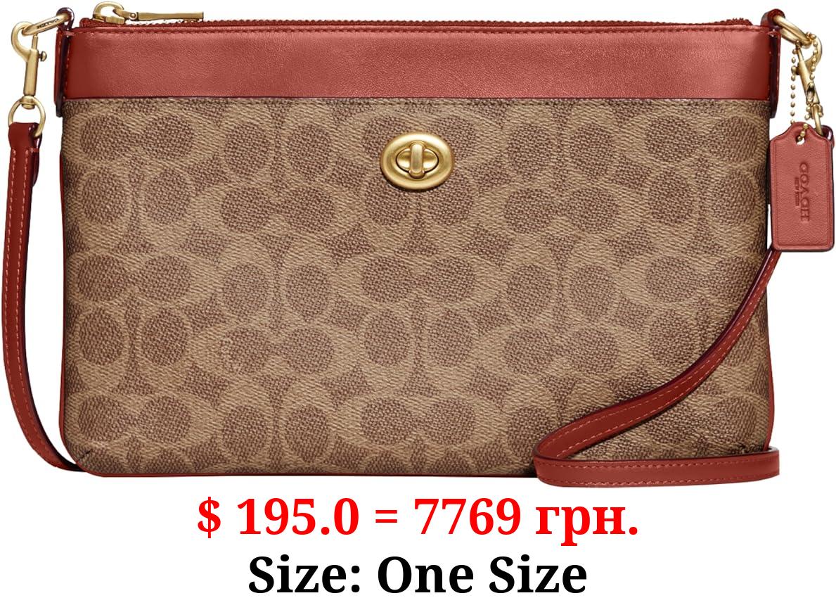 Coach Womens Coated Canvas Signature Polly Crossbody