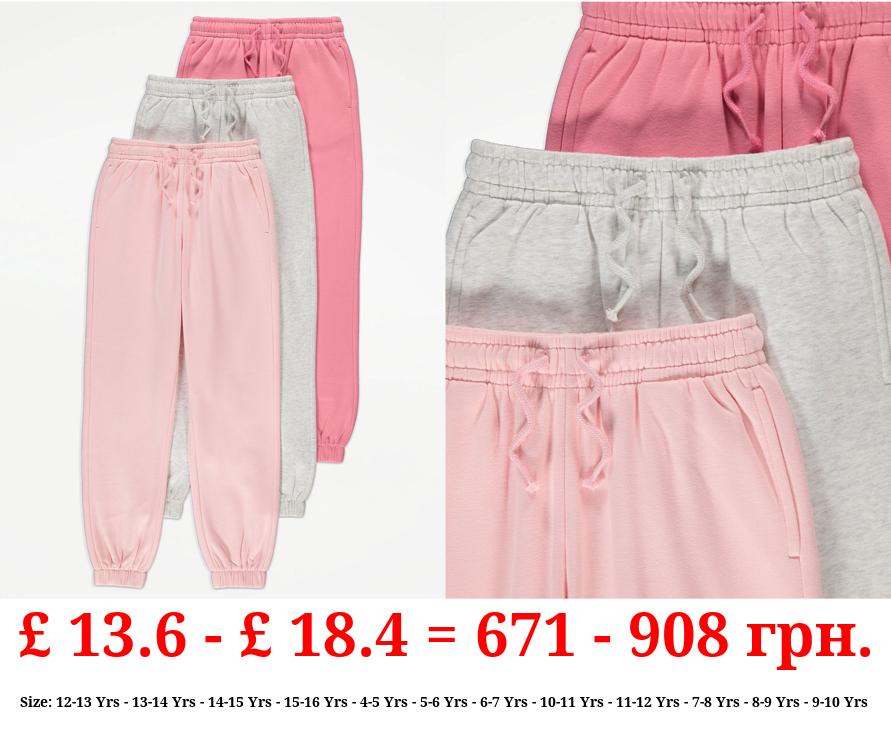 Pink Casual Joggers 3 Pack