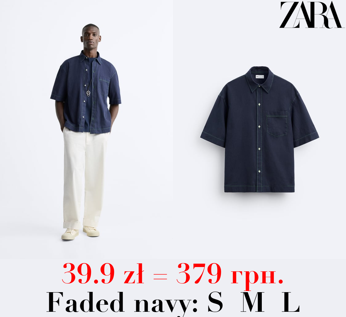 SHIRT WITH CONTRASTING TOPSTITCHING