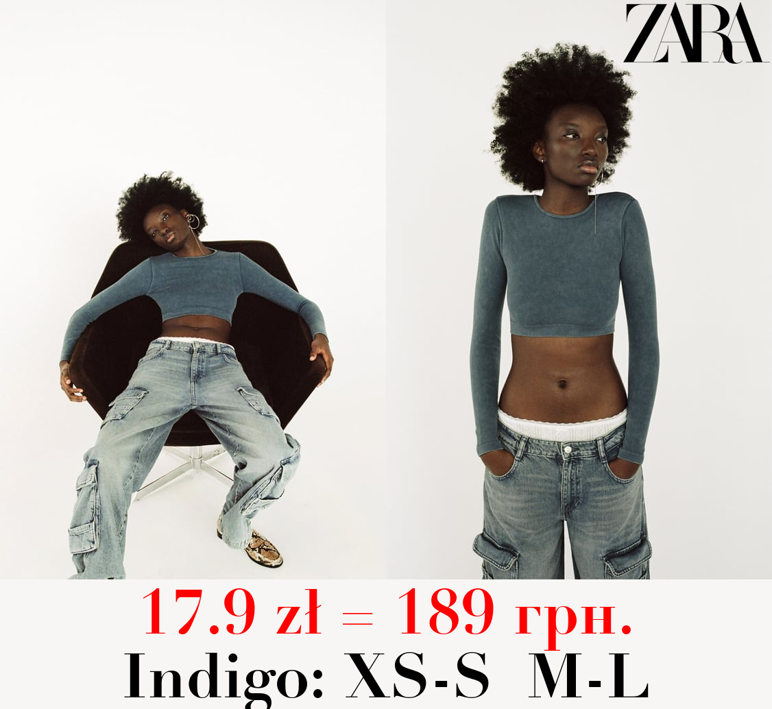 SEAMLESS RIBBED FADED CROP TOP