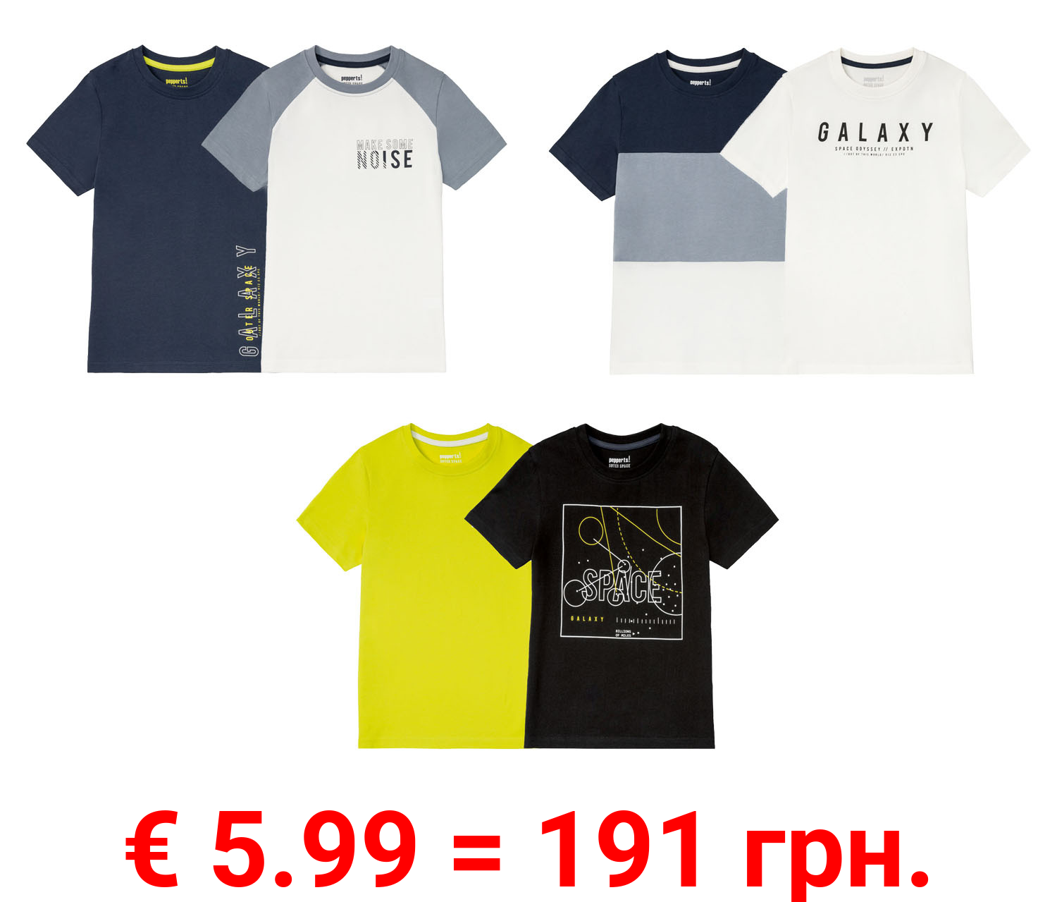 PEPPERTS® 2 Jungen T-Shirts, reine Baumwolle