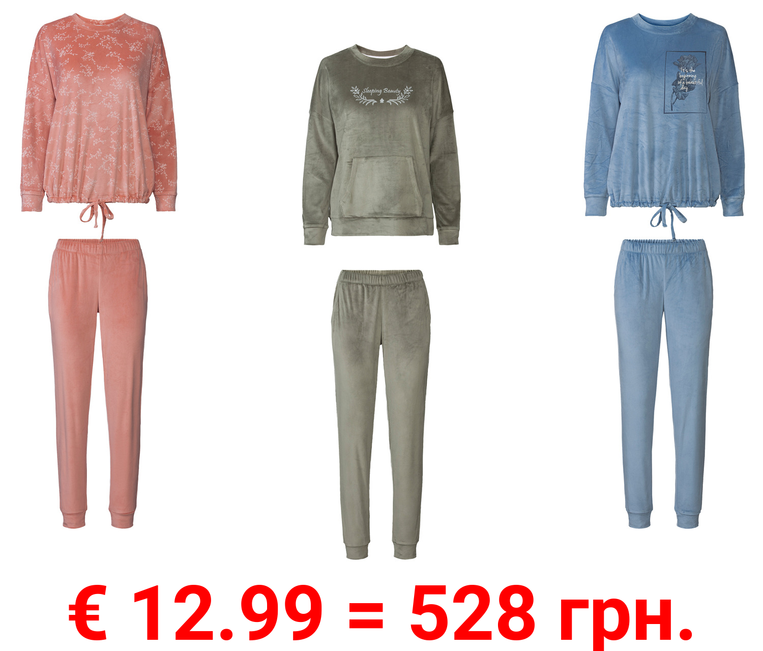 esmara® Damen Nicki-Pyjama, kuschelig weich
