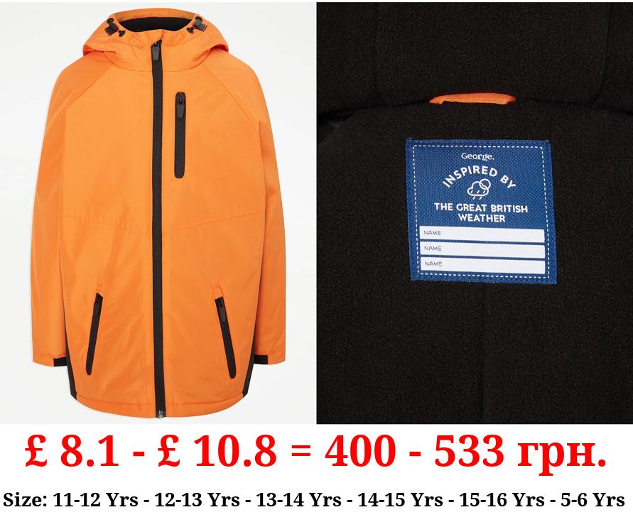 Orange Hooded Sports Jacket