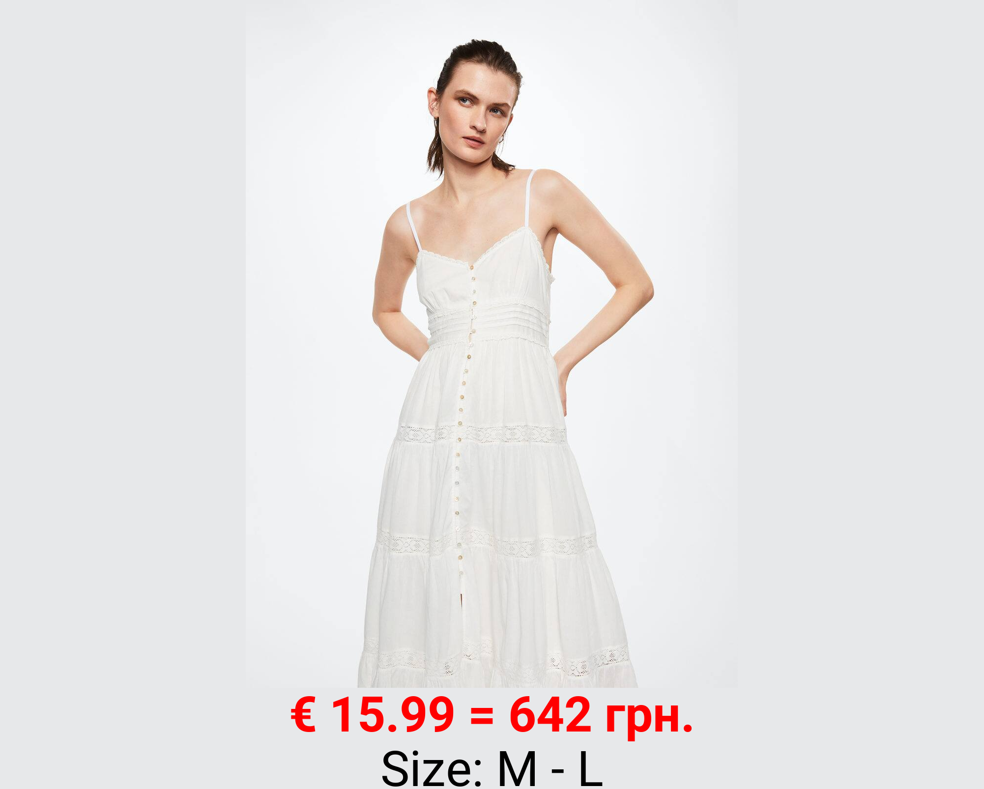 Vestido algodón volantes