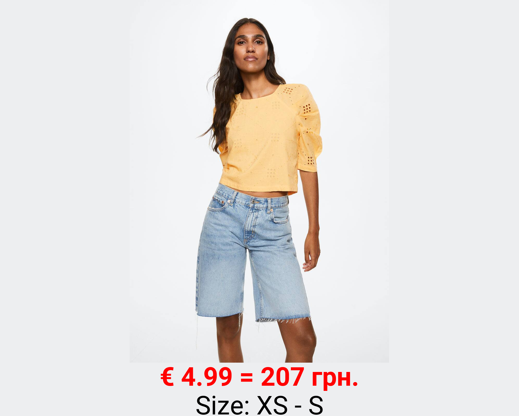 Blusa crop manga abullonada