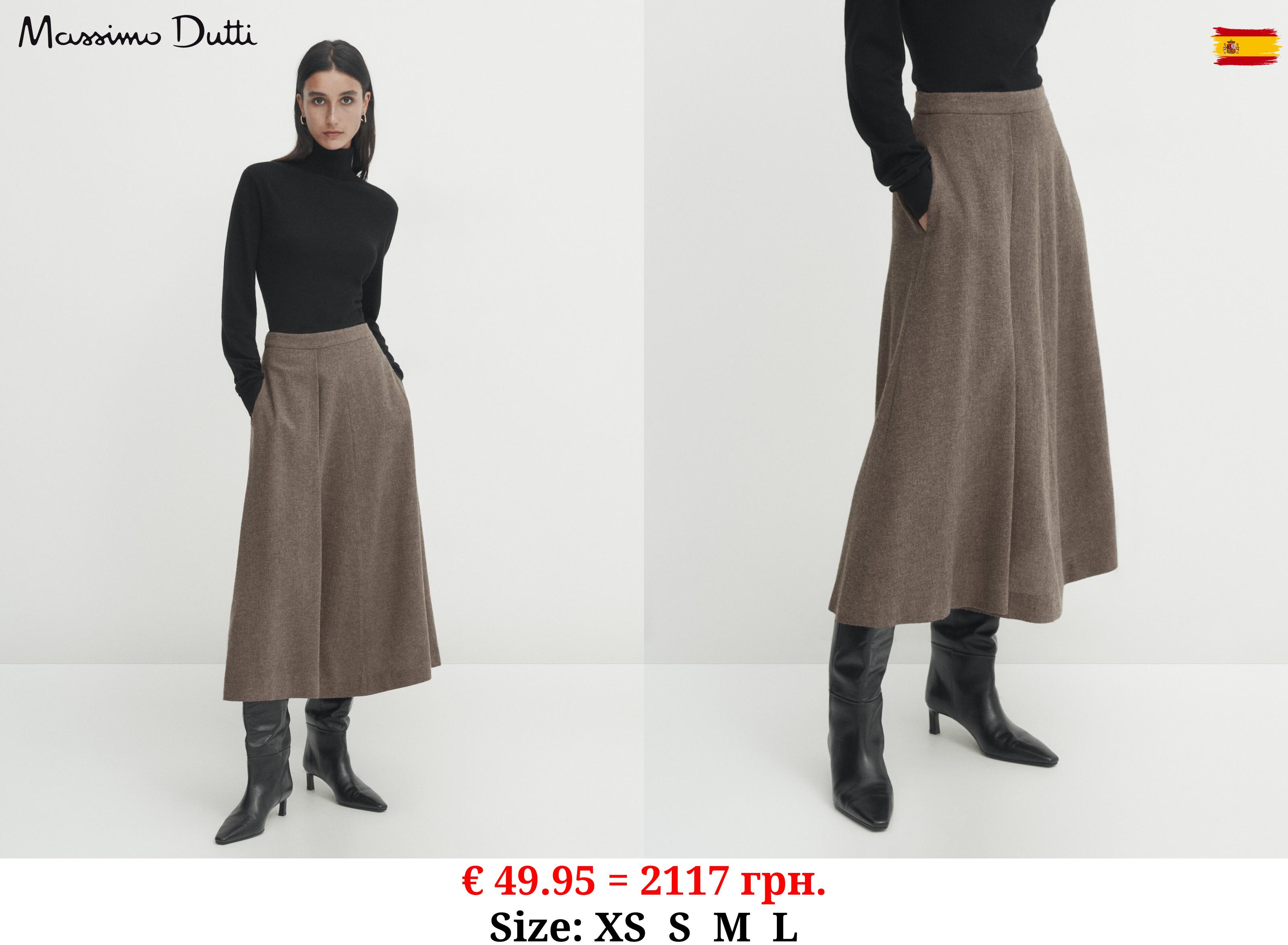 Flounce midi skirt with pleat detail MOLE BROWN
