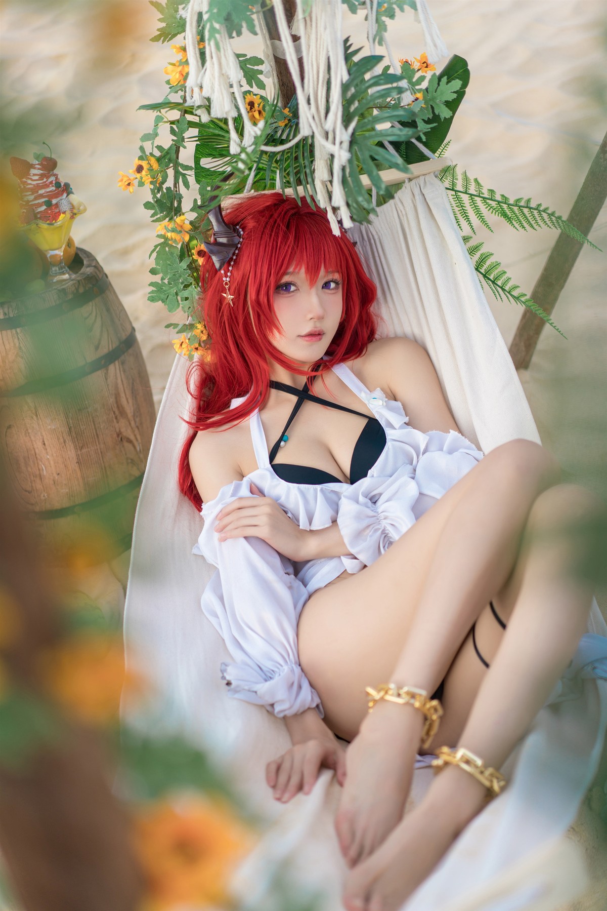 Cosplay 阿包也是兔娘 明日方舟 史尔特尔泳装 31