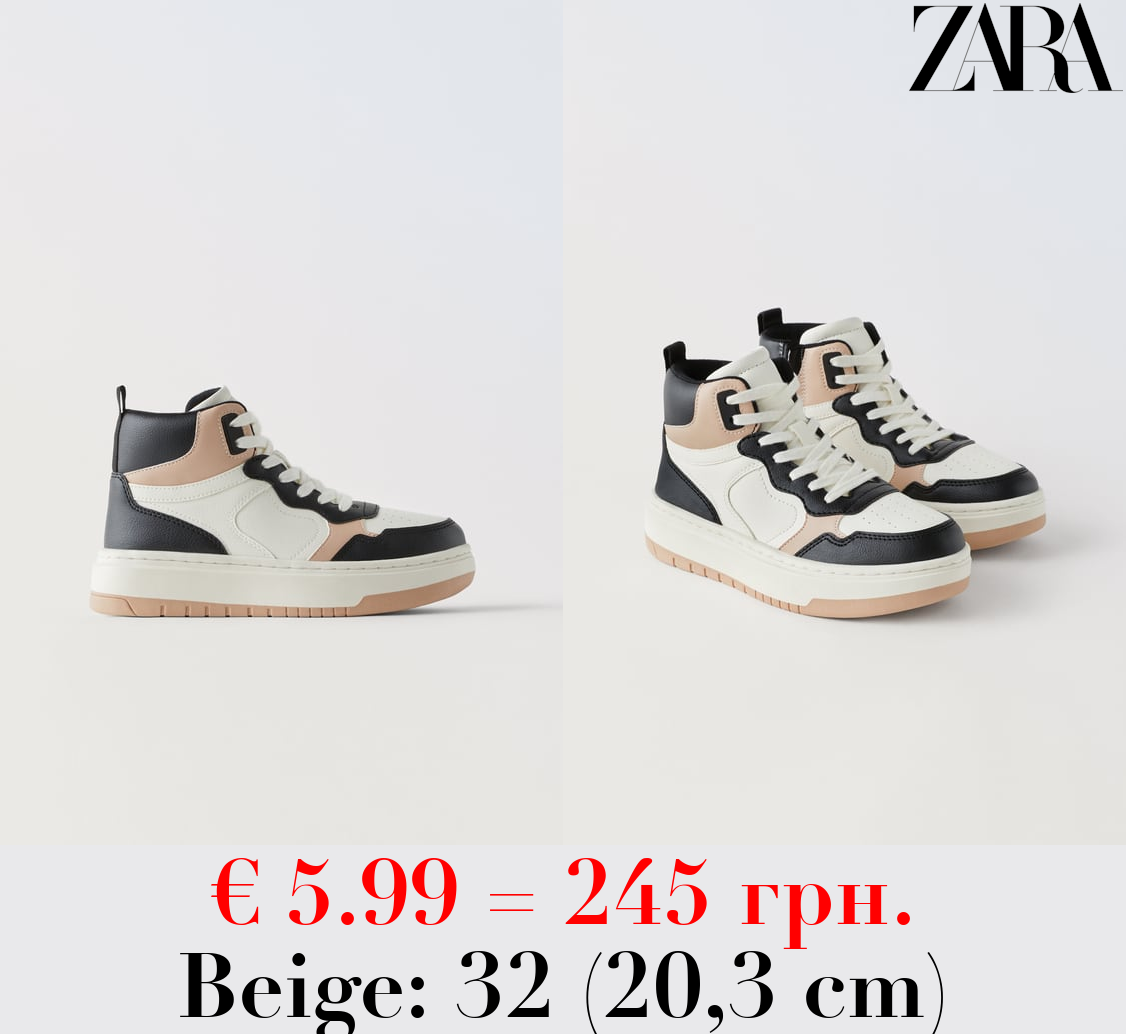 CONTRAST HIGH-TOP SNEAKERS