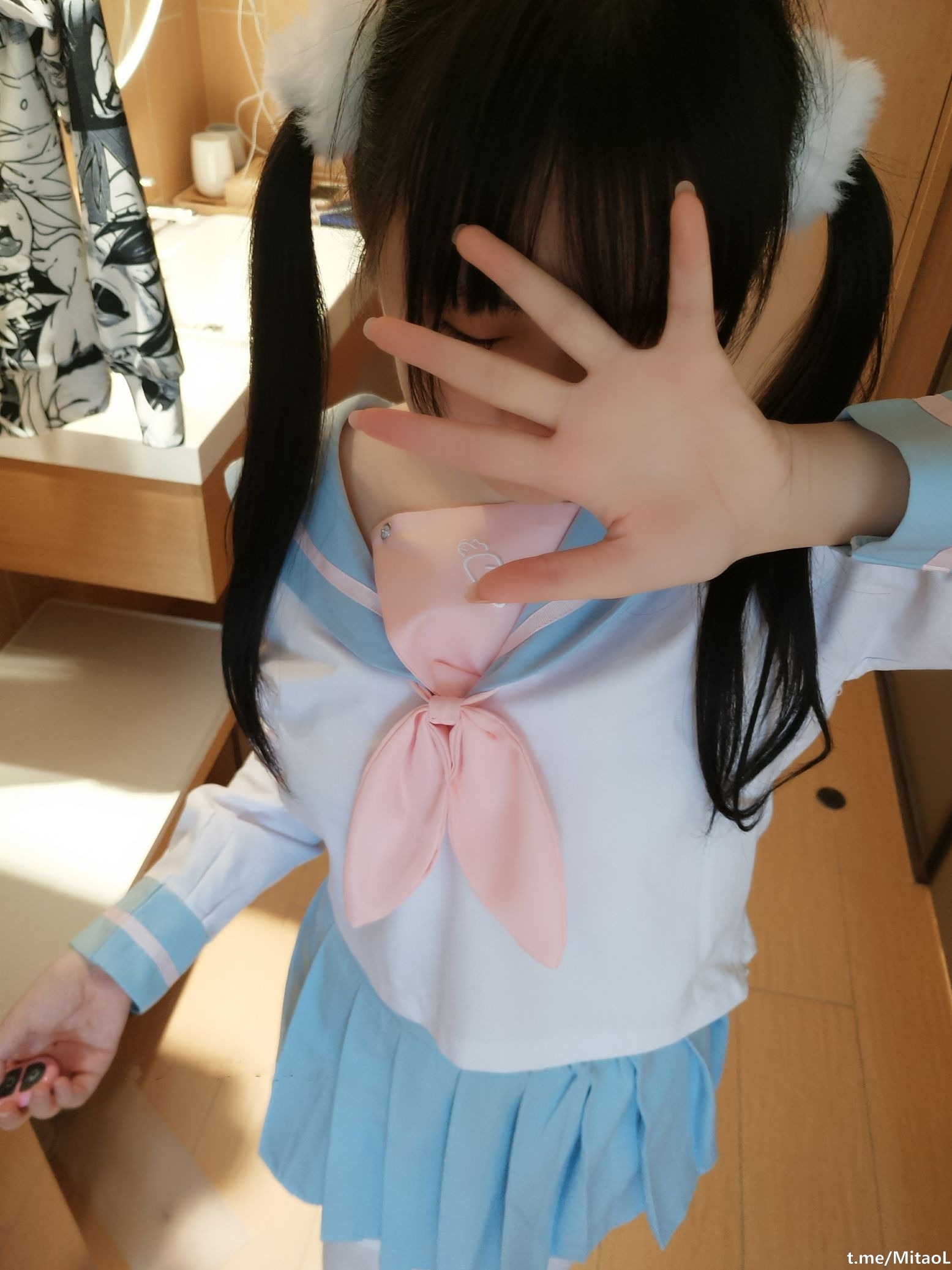 赛高淋酱 双马尾JK蓝 103P 7