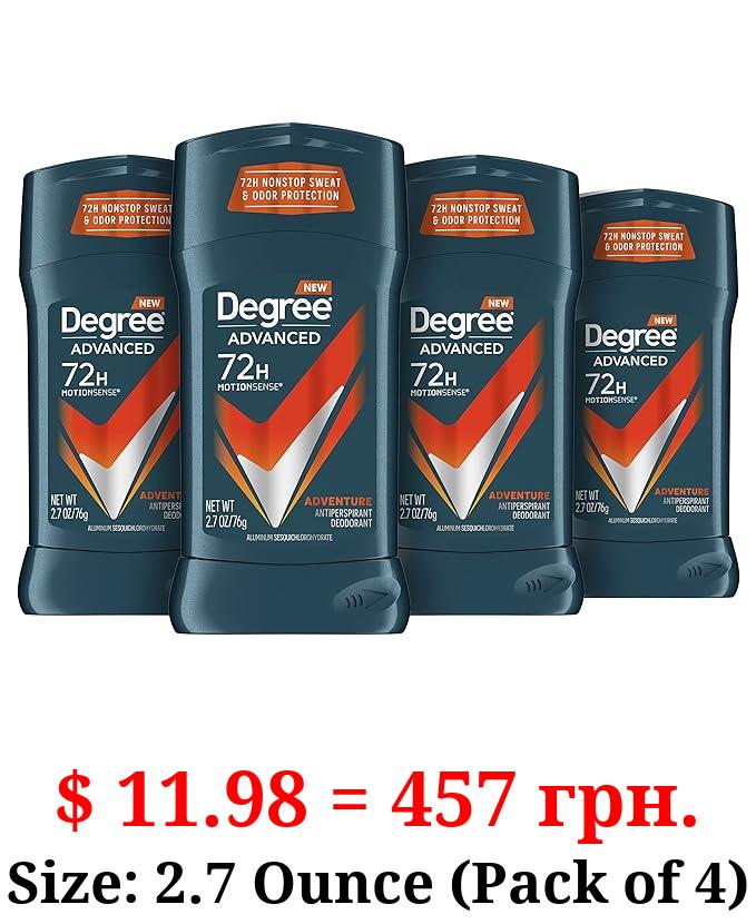 Degree Men Antiperspirant Deodorant Adventure 4 Count For Freshness and Odor Protection Deodorant for Men 2.7 oz, Woodsy, Stick