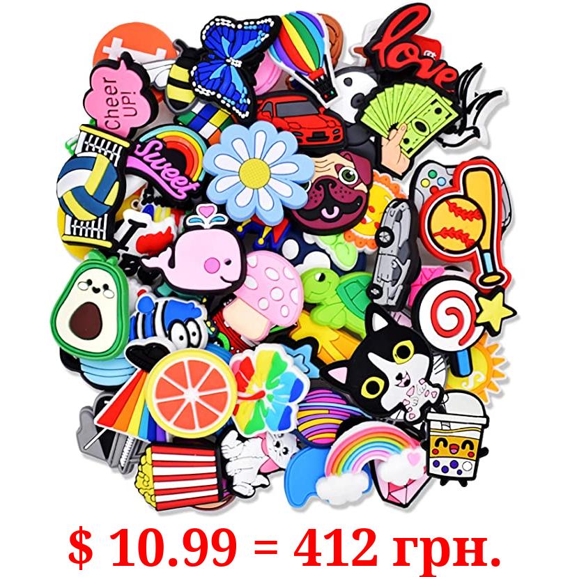 Gibleitz 30,50,70,100,150,200pcs Shoe Charms Random Lot Cute Different Designs unisex-adult Shoe Ornaments Party Birthday Gifts