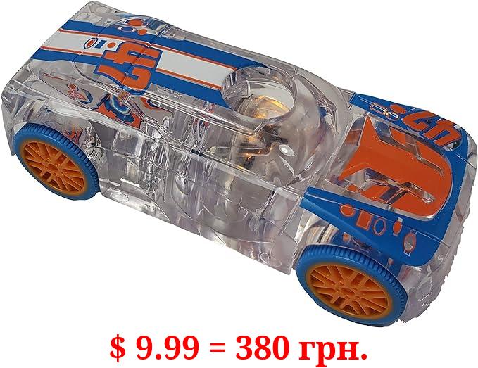 Marble Racers Light Up 1:43 Scale Race Car with Quick Shot Pull-Back Motor - Orange Wheels