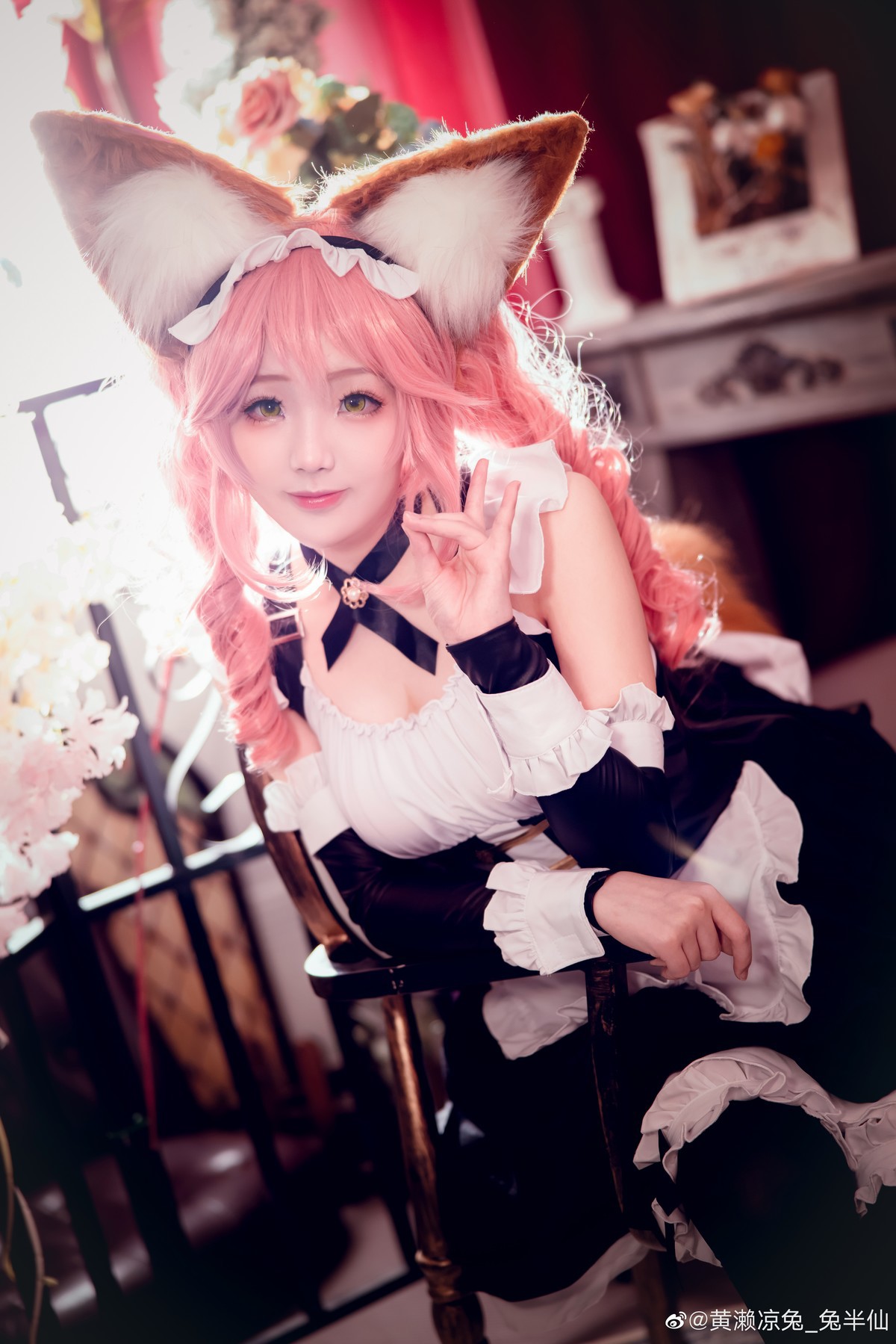 黄濑凉兔_兔半仙 Cosplay fate玉藻前女仆ver 9