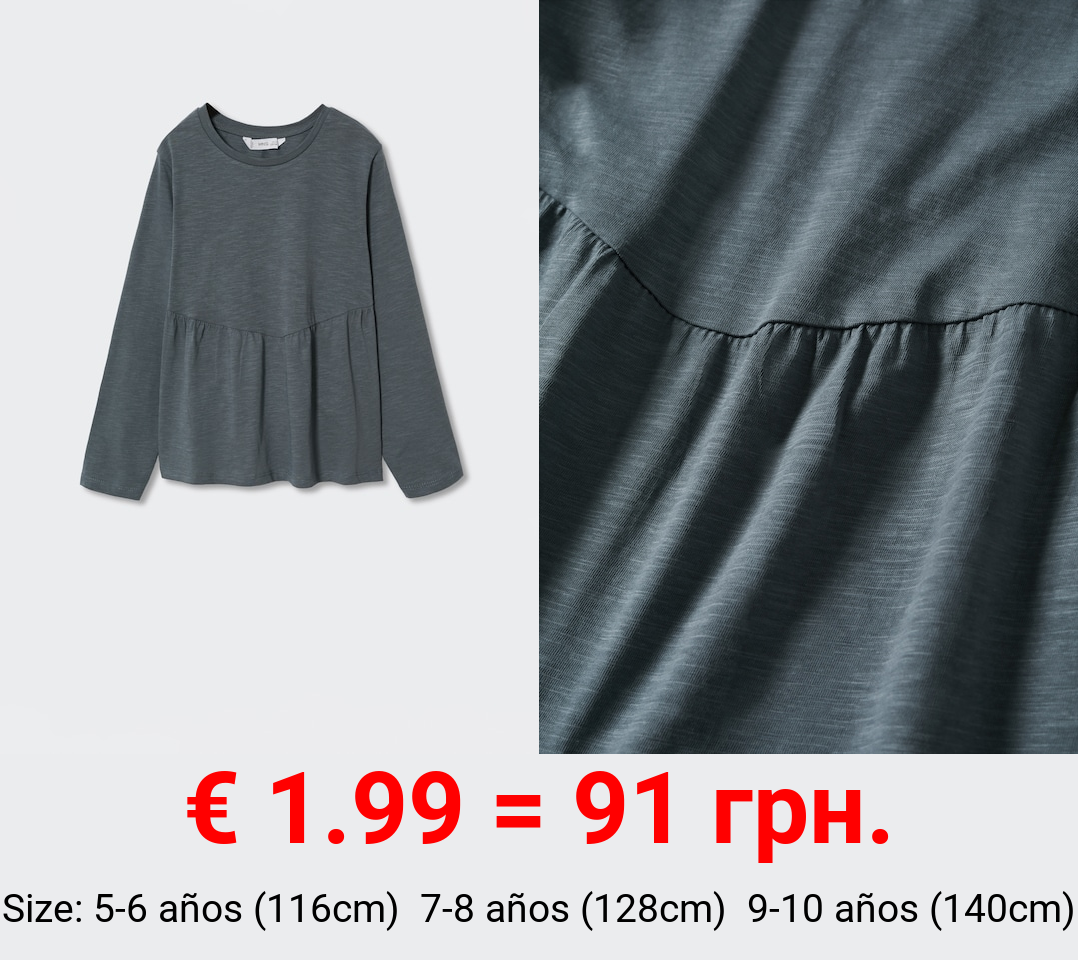 Camiseta manga larga volante