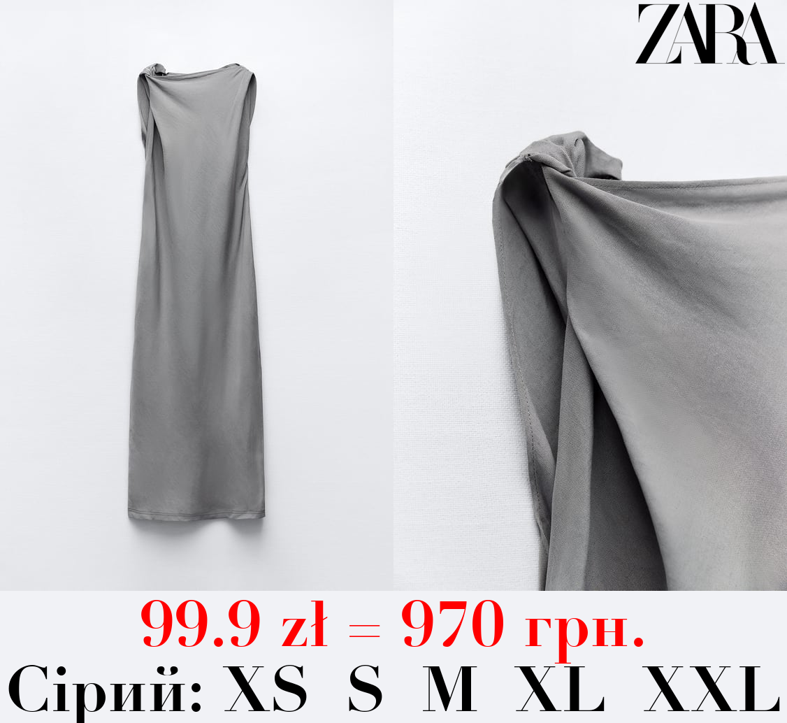 СУКНЯ ЗІ ЗМІШАНОЇ ЛЛЯНОЇ ТКАНИНИ ЗІ ЗБОРКАМИ