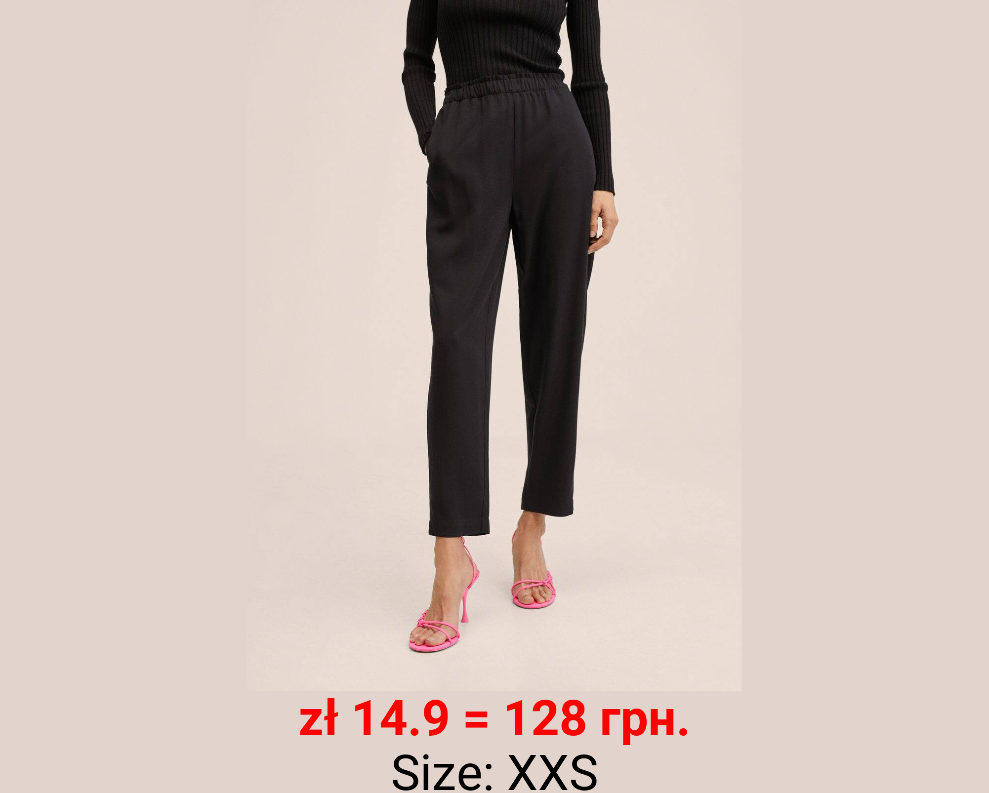 Pantalón crop cintura elástica