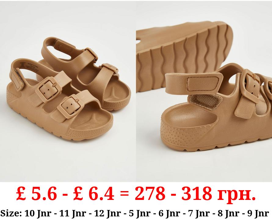 Tan Double Buckle Sandals