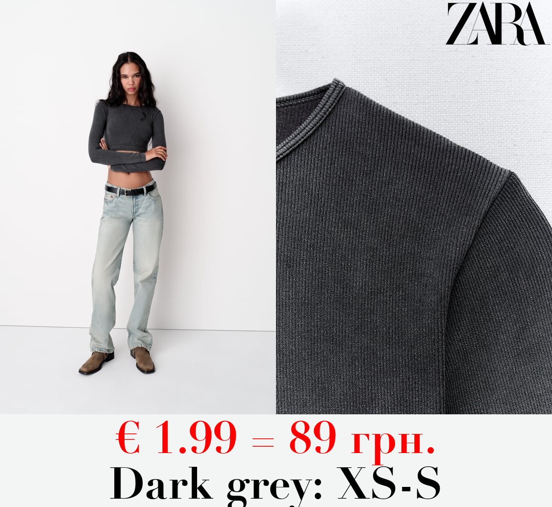 SEAMLESS RIBBED FADED CROP TOP