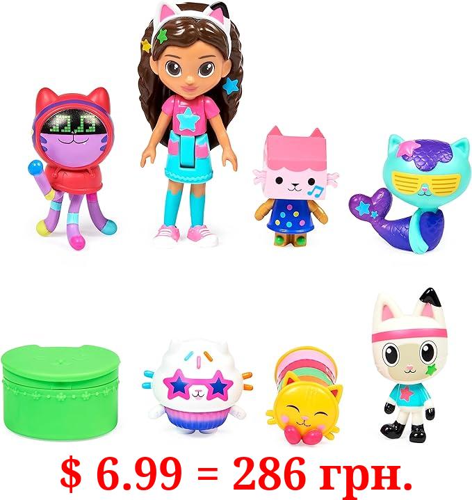 Gabby’s Dollhouse, Dance Party Theme Figure Set with a Gabby Doll, 6 Cat Toy Figures and Accessory Kids Toys for Ages 3 and up!