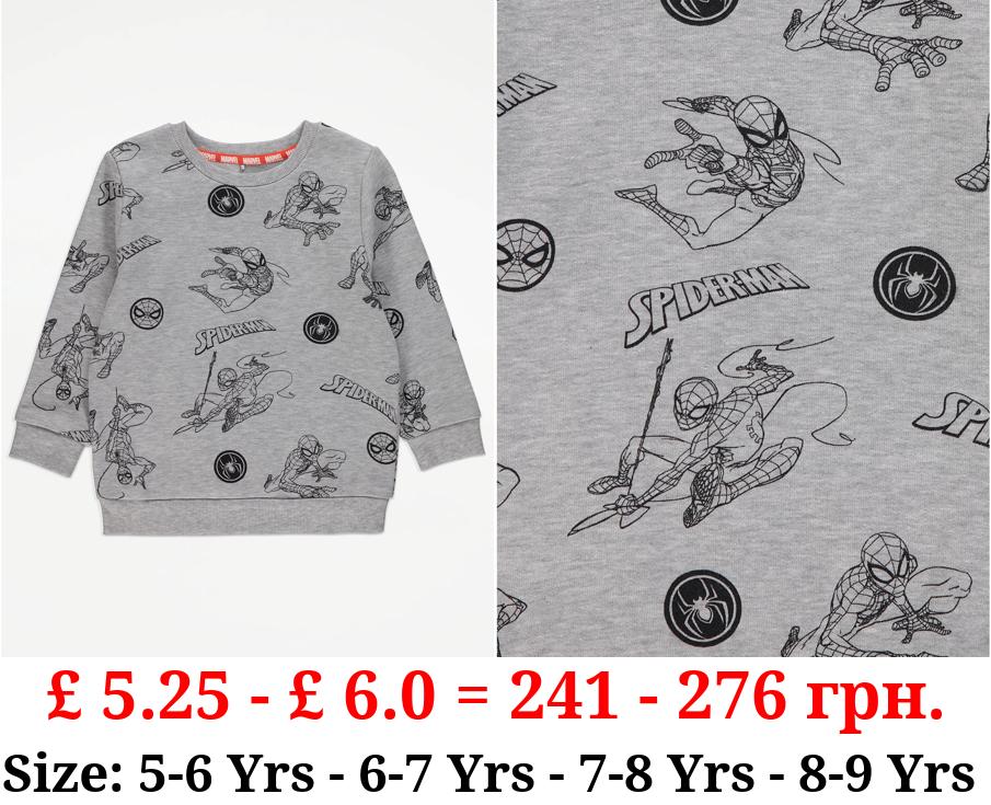 Marvel Spider-Man Graphic Grey Marl Sweatshirt