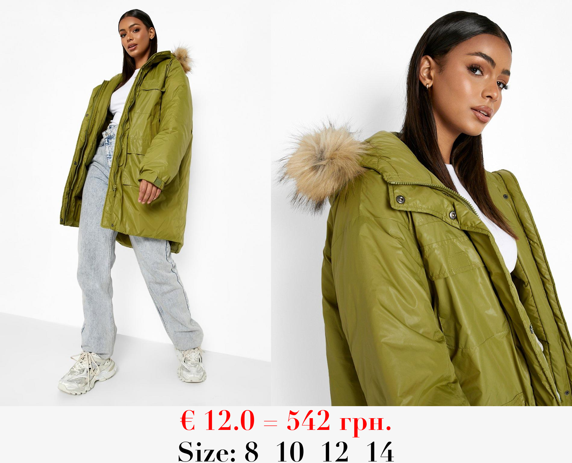 Faux Fur Hooded Parka