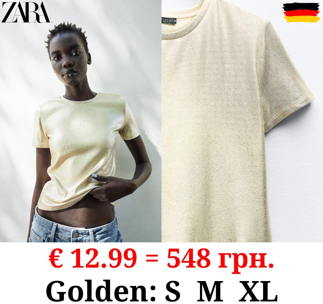 RIBBED METALLIC T-SHIRT