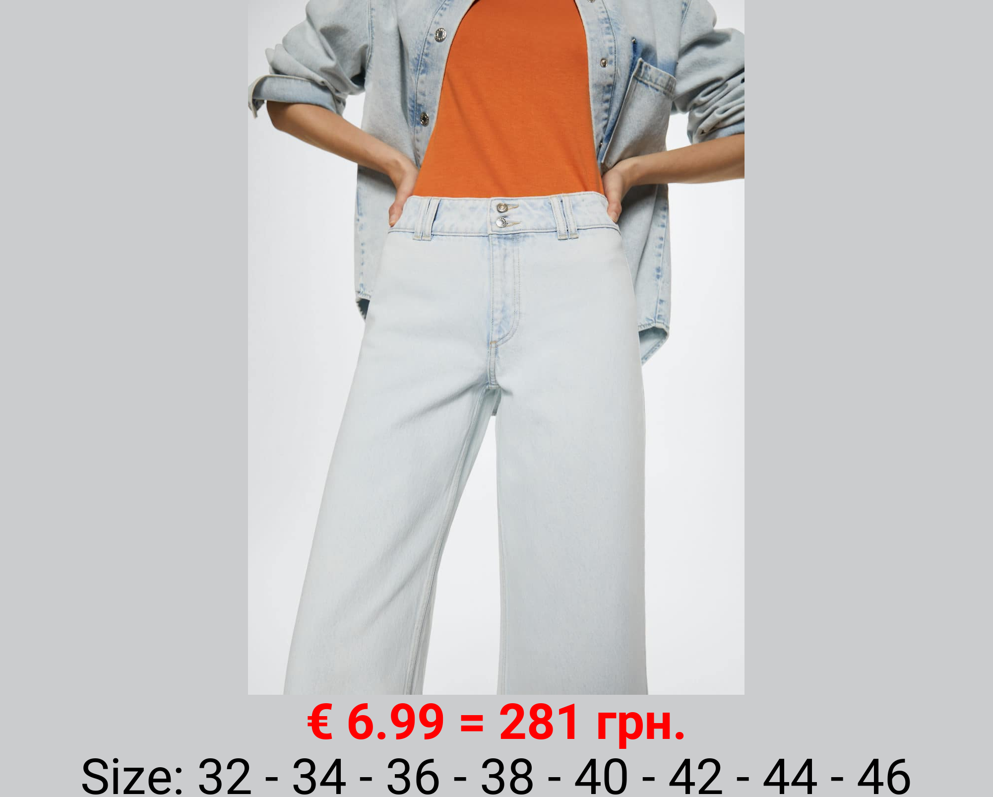 Jeans tiro medio wideleg