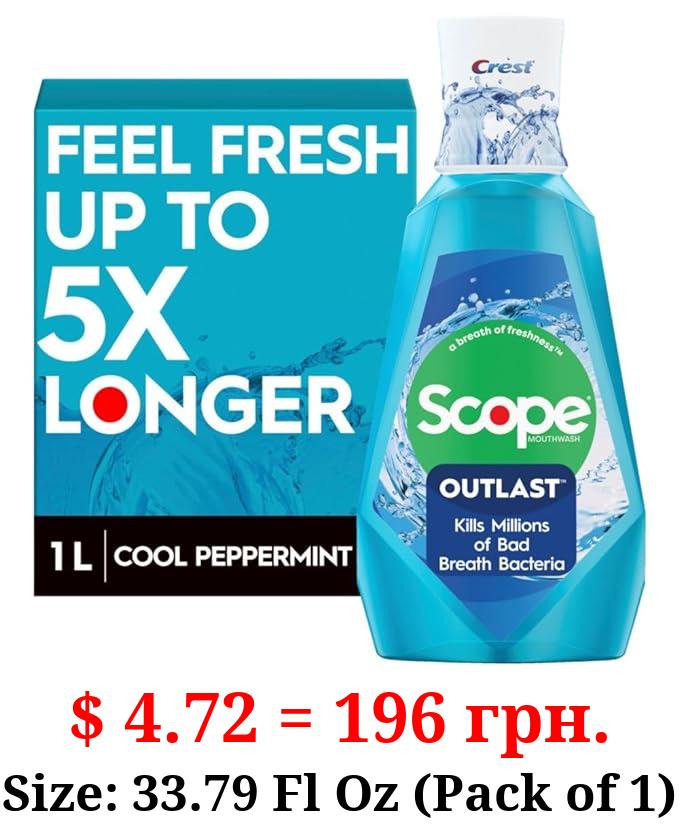 Crest Scope Outlast Mouthwash, Long Lasting Peppermint, 1 L (SG_B019FGCOW6_US)