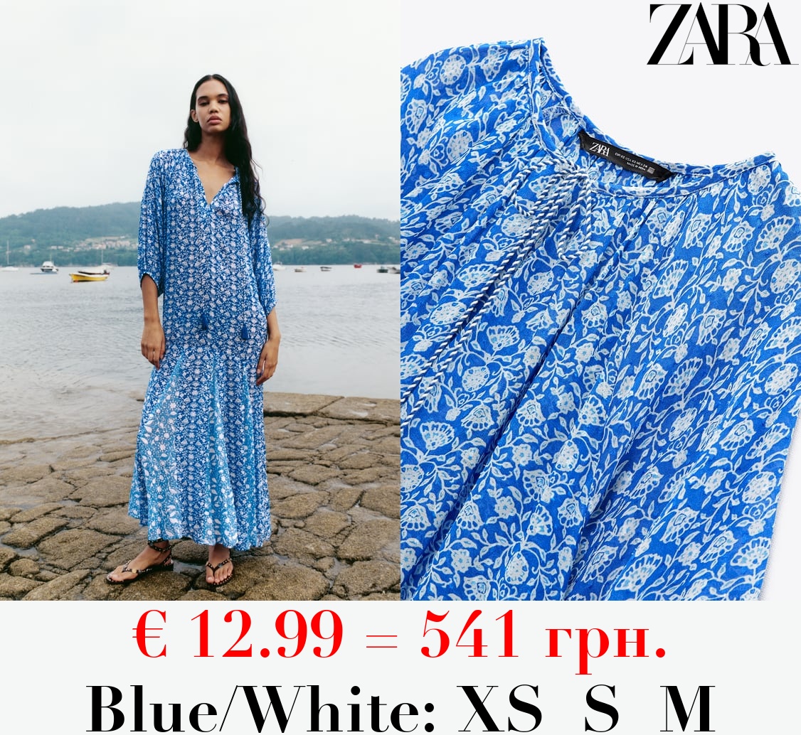 DOTTED MESH PRINTED MIDI DRESS