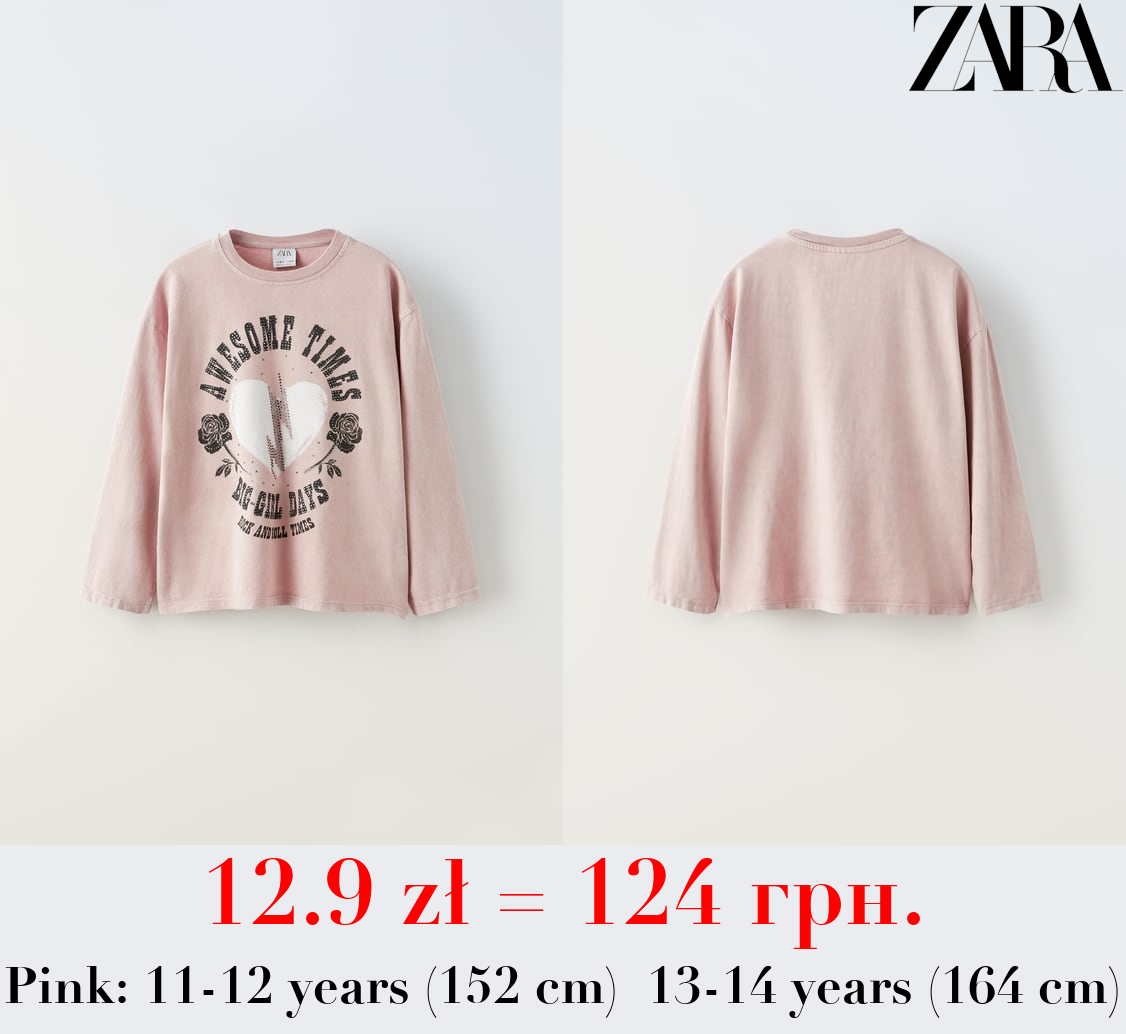 ACID WASH T-SHIRT WITH RHINESTONES