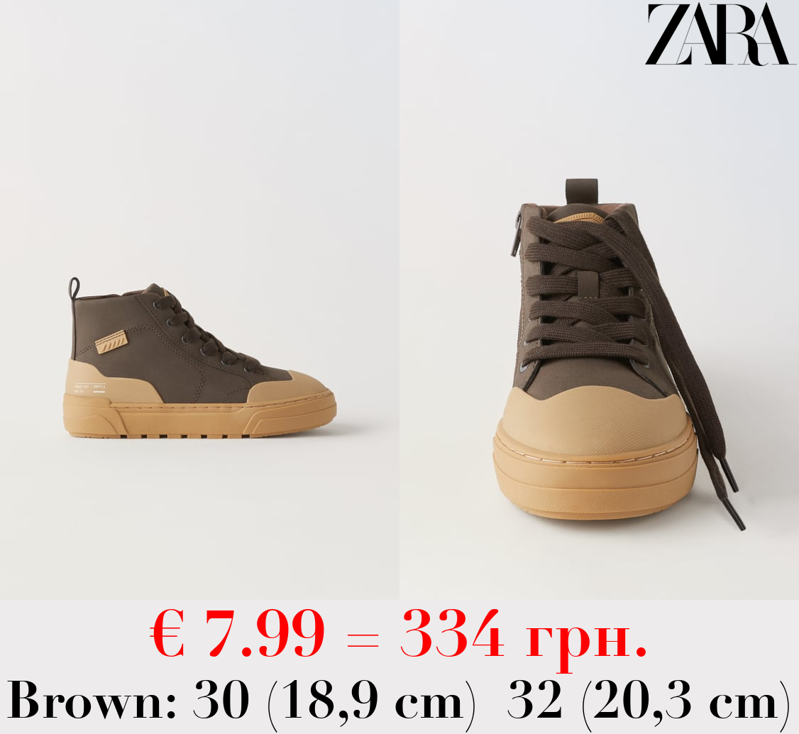 CONTRAST HIGH-TOP SNEAKERS