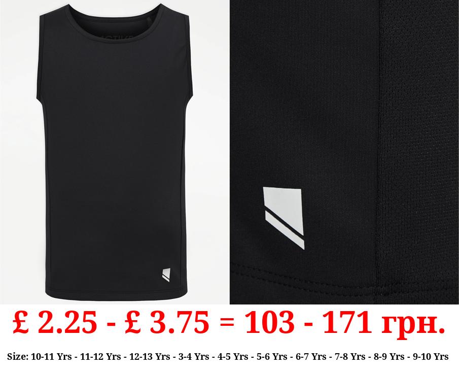 Girls Black Active School Vest